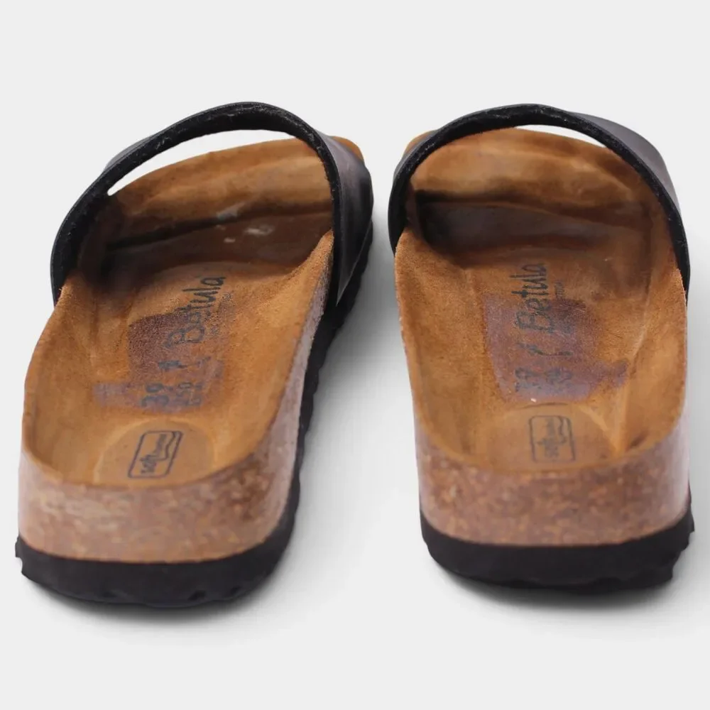 Betula Birkenstock Reggae Womens 8 EU 39 Black Soft Footbed Slide Sandals